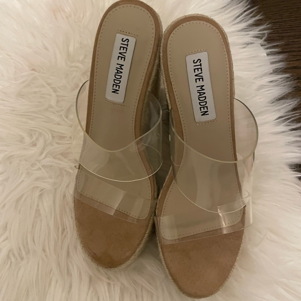 Steve Madden plexi strap espadrilles